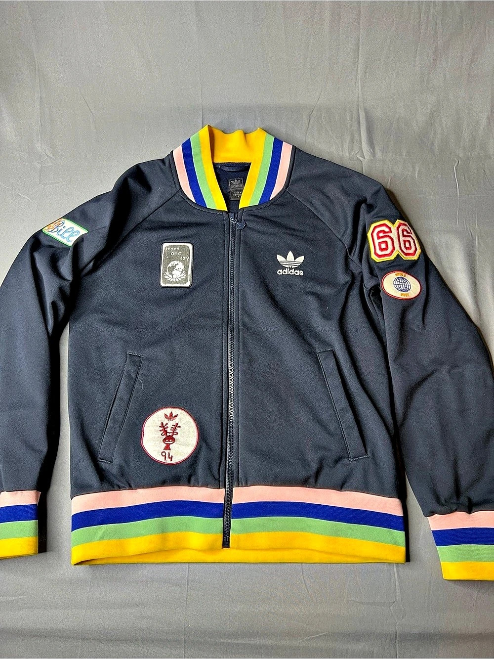 Adidas Originals Peace One Day Rainbow Patch Track Jacket Small Rare